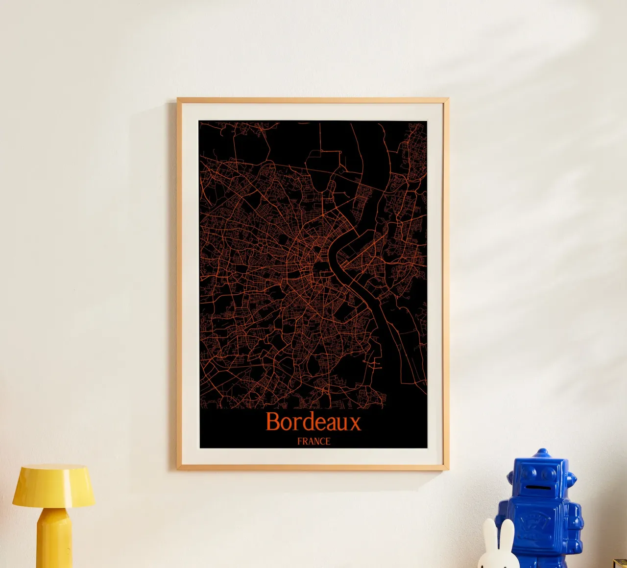 Bordeaux poster con telaio in alluminio da MiMap