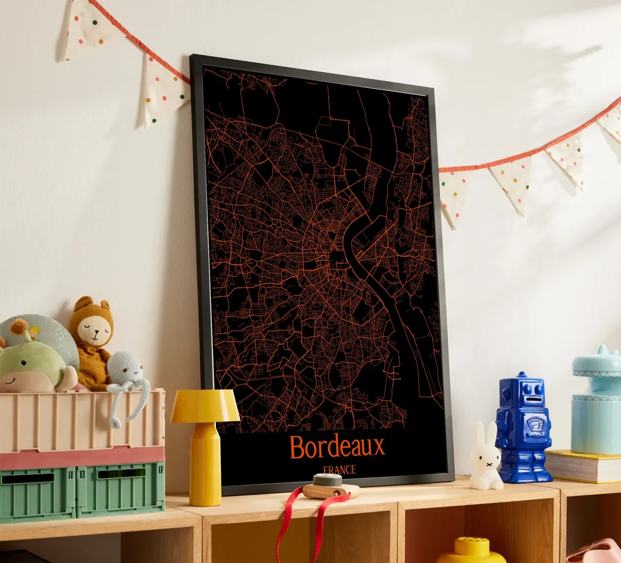 Bordeaux poster con telaio in alluminio da MiMap