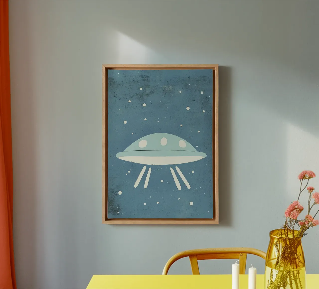 UFO in Space canvas with Floater frame by David Müller