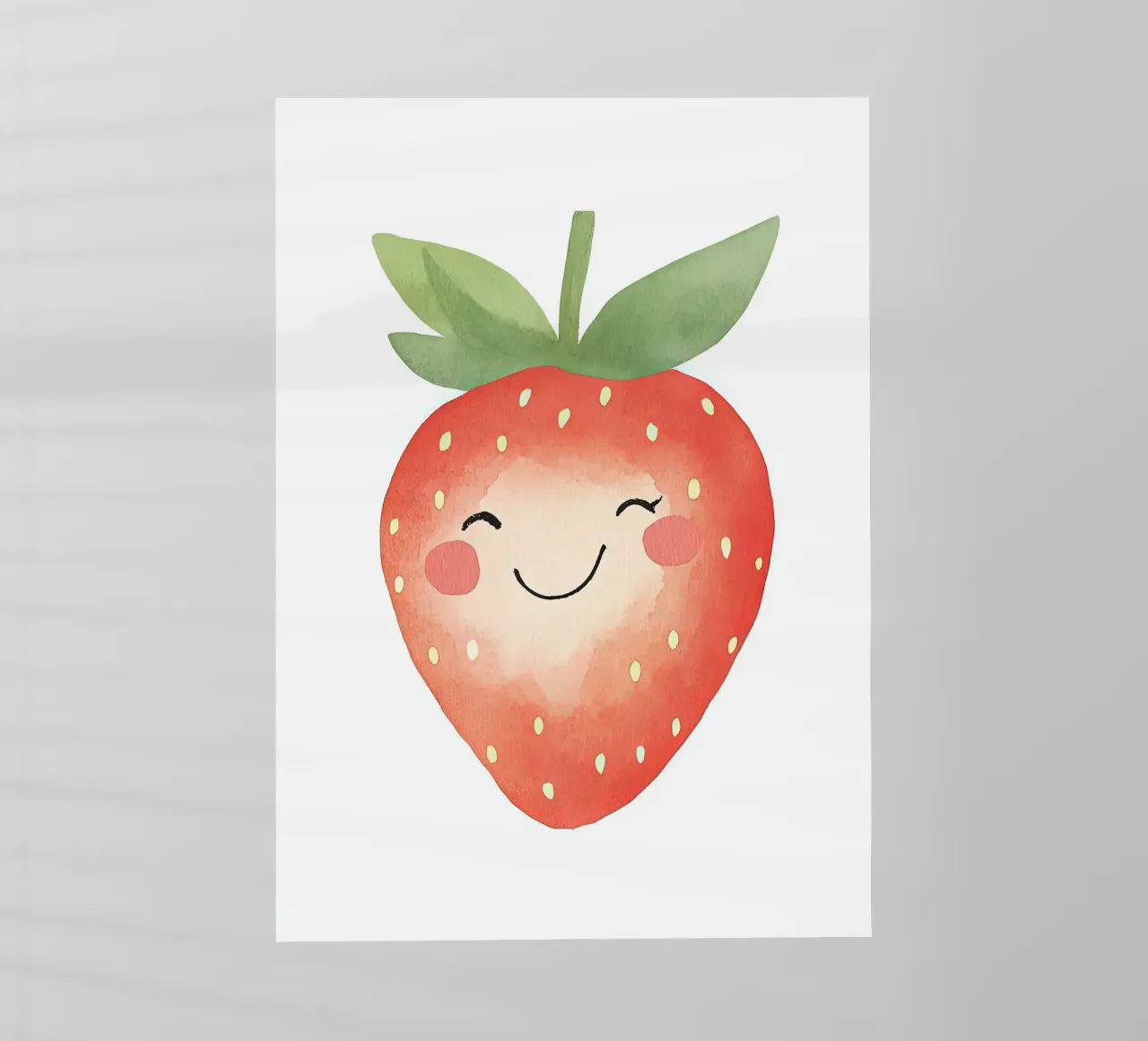 Acquerello di fragole sorridenti pellicola backlit da David Müller