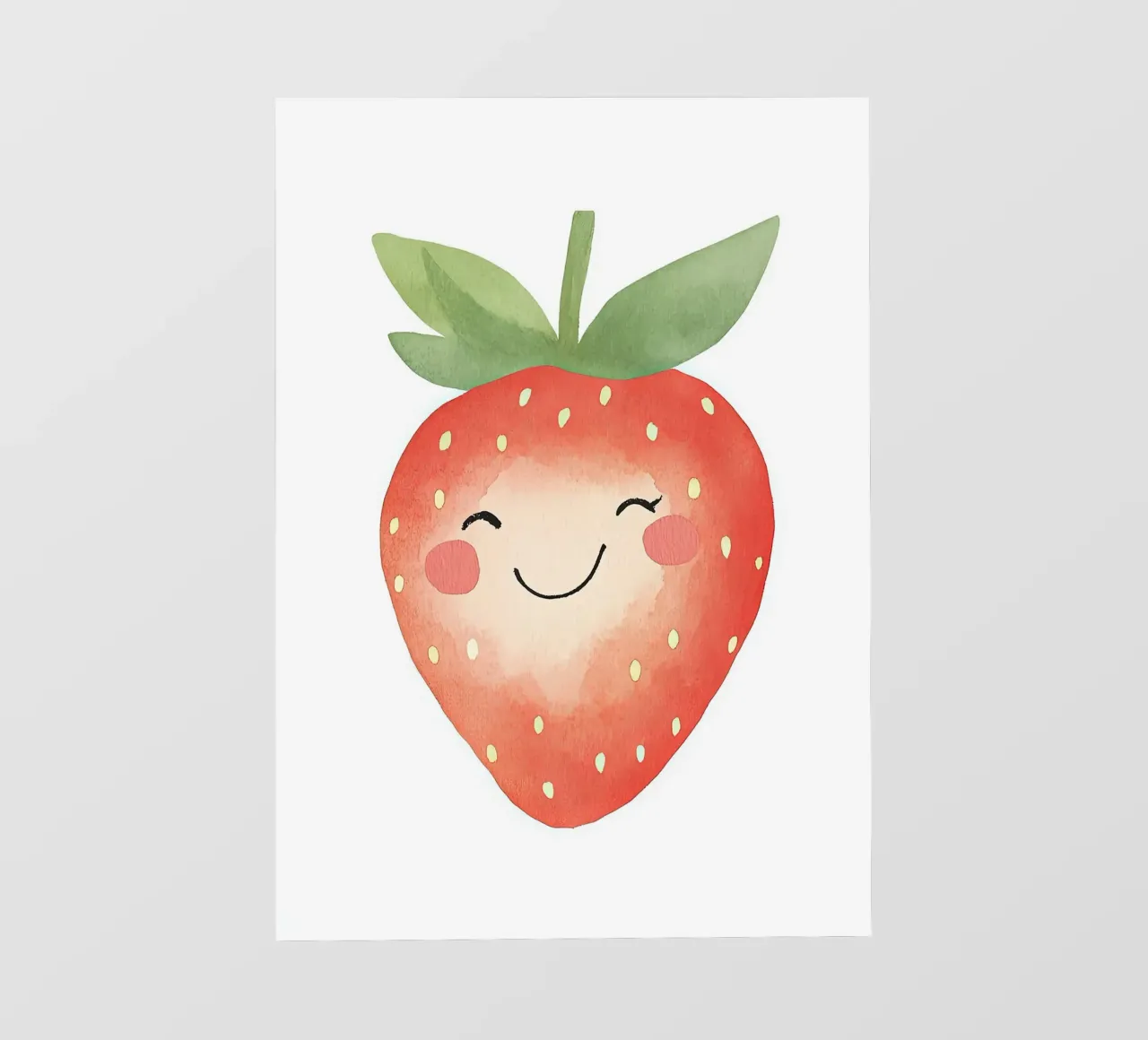 Acquerello di fragole sorridenti pellicola backlit da David Müller