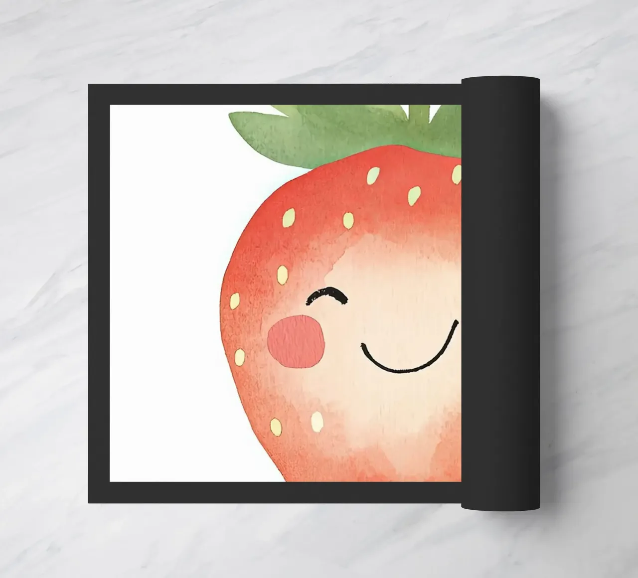 Acquerello di fragole sorridenti zerbino da David Müller