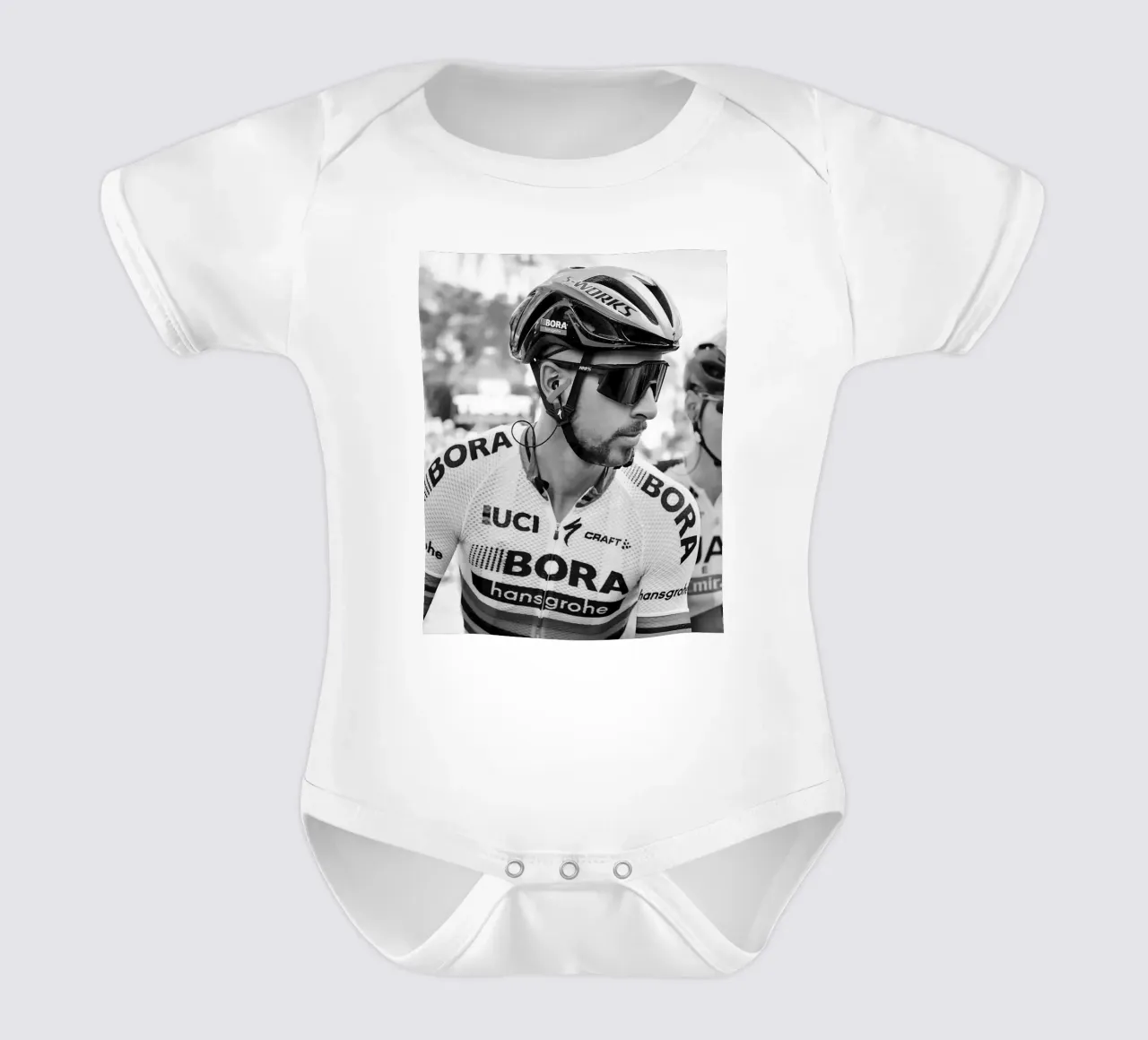 peter sagan is the most successful and charismatic cyclist short-sleeve baby romper by addelia shope