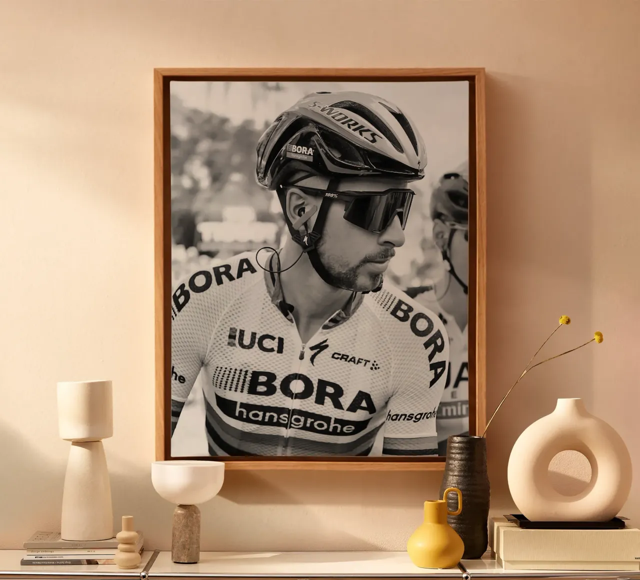 peter sagan is the most successful and charismatic cyclist canvas with Floater frame by addelia shope