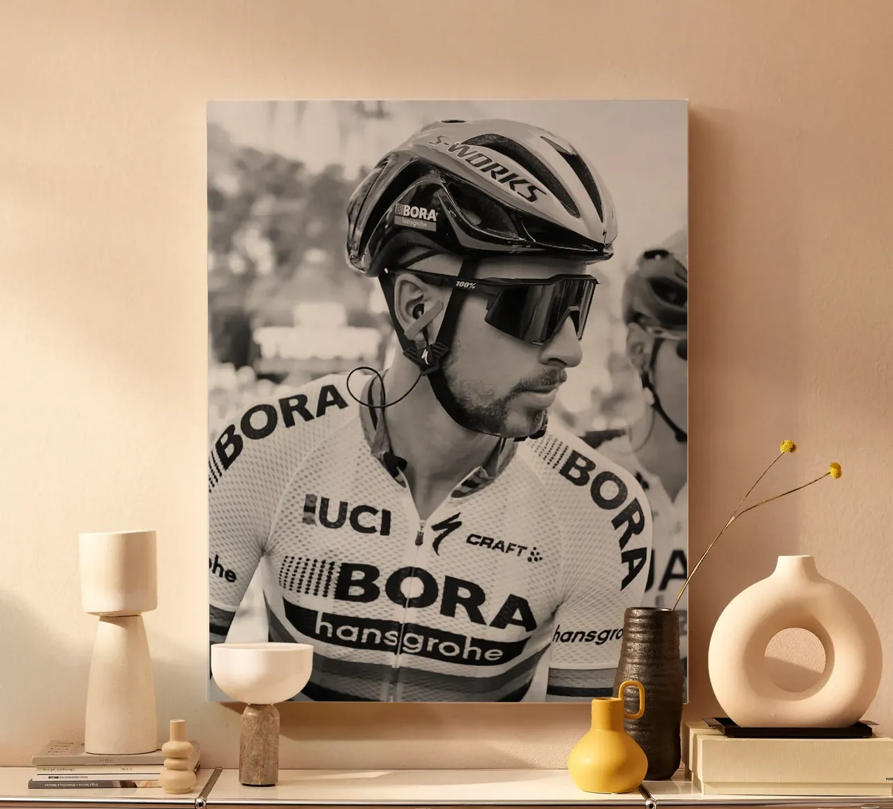 peter sagan is the most successful and charismatic cyclist canvas with Floater frame by addelia shope