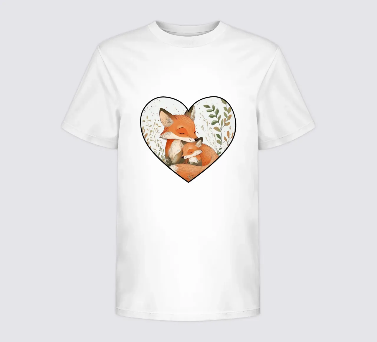 "L'amore di una madre" - Stampa acquerellata di una dolce volpe e di un cucciolo di cane t-shirt bambini da Synthaira