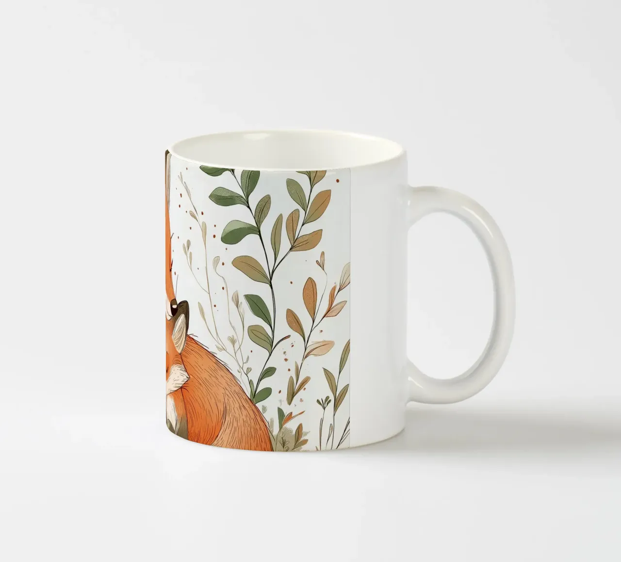 "Mutterliebe" - Süßer Aquarelldruck mit Fuchs und Kind Keramik Tasse von Synthaira