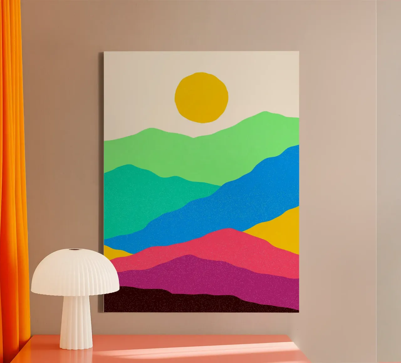 The Hills canvas with Floater frame by Maria Lang