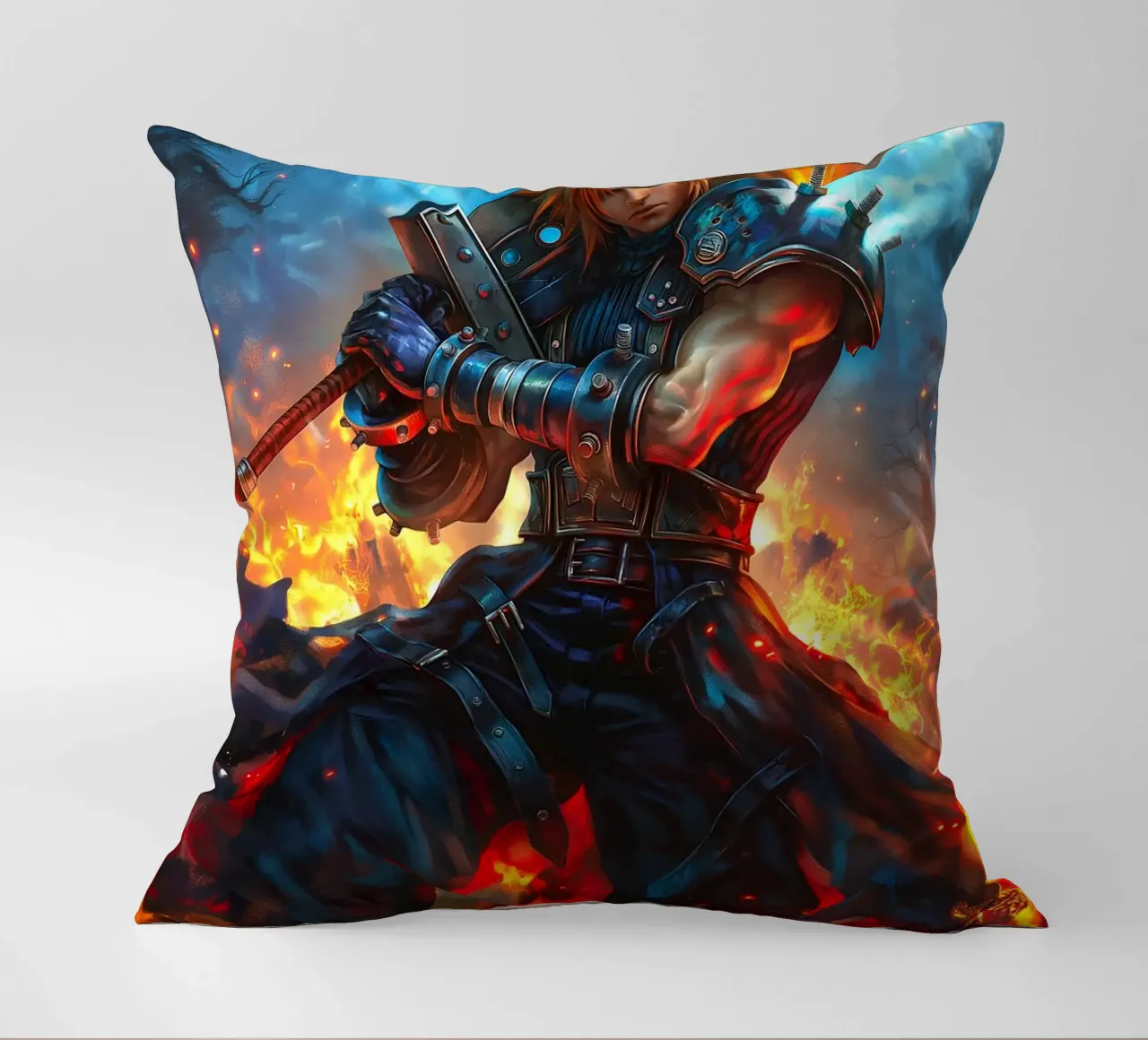 Cloud Strife Final Fantasy VII FF7 cuscino da Fleur de Lys