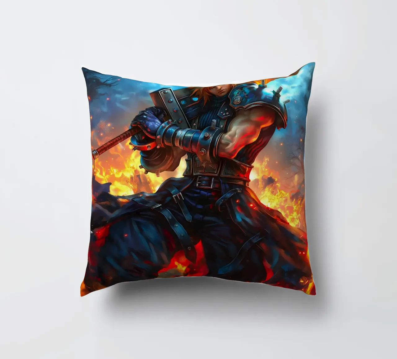 Cloud Strife Final Fantasy VII FF7 cuscino da Fleur de Lys