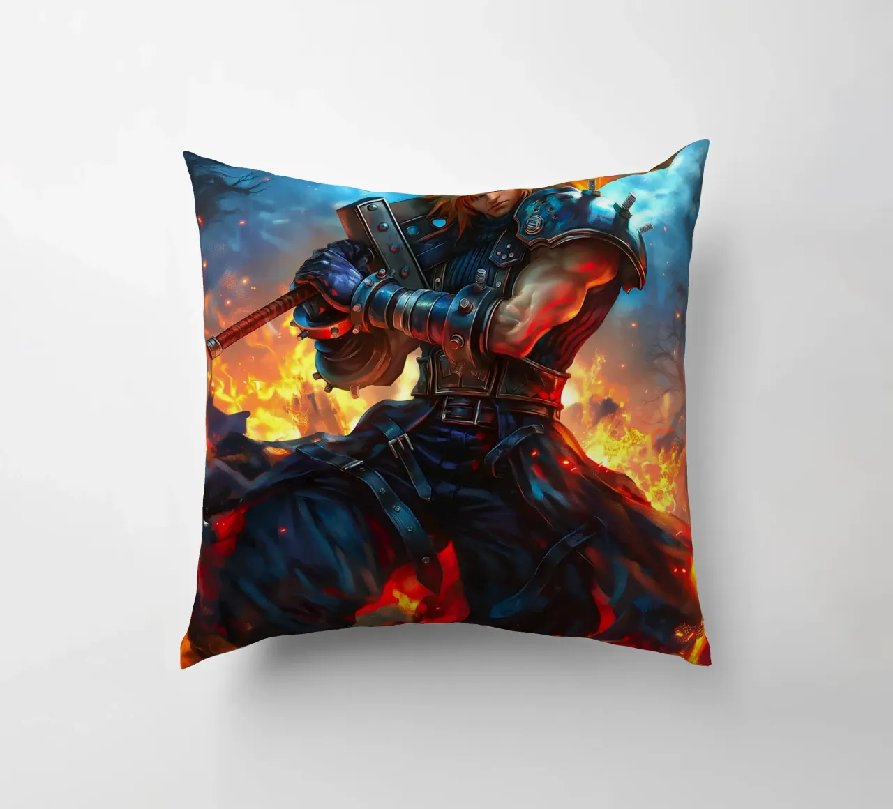 Cloud Strife Final Fantasy VII FF7 cuscino da Fleur de Lys