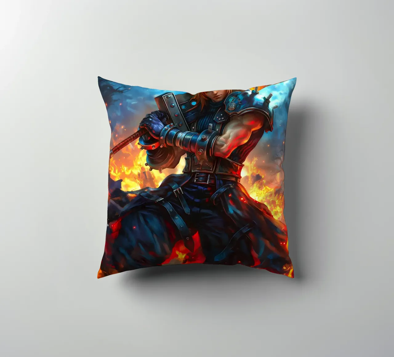 Cloud Strife Final Fantasy VII FF7 cuscino da Fleur de Lys