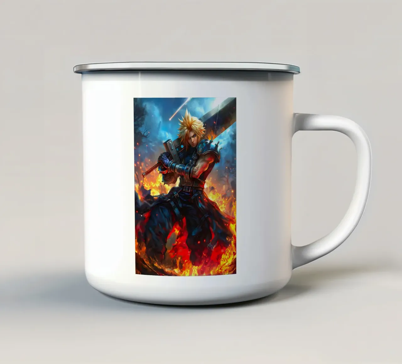 Cloud Strife Final Fantasy VII FF7 tazza in smalto da Fleur de Lys