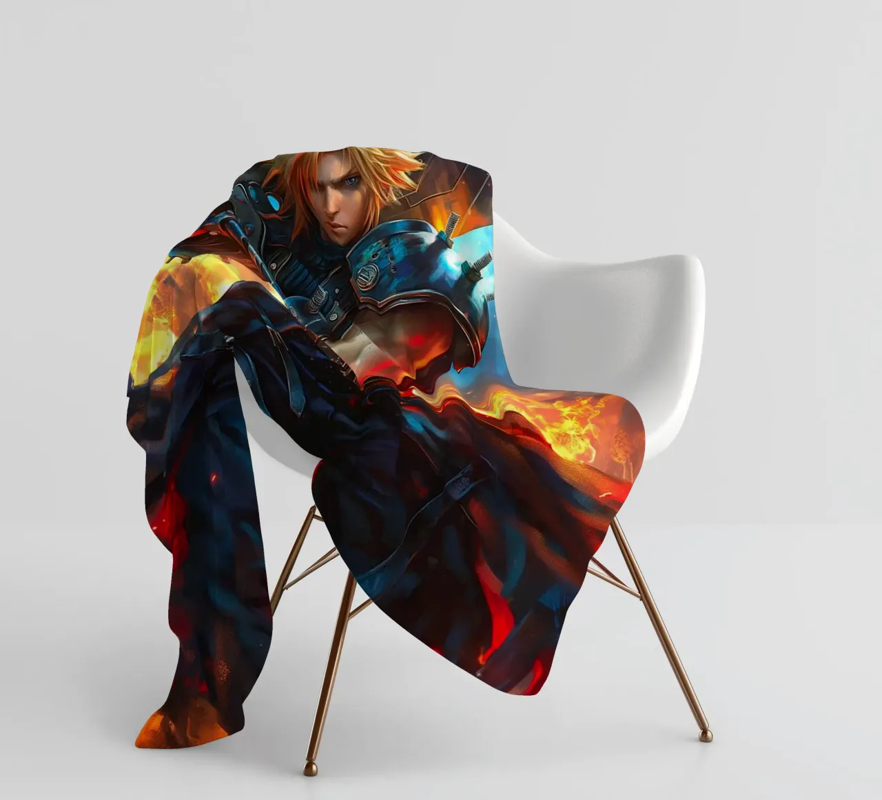 Cloud Strife Final Fantasy VII FF7 coperta in pile da Fleur de Lys