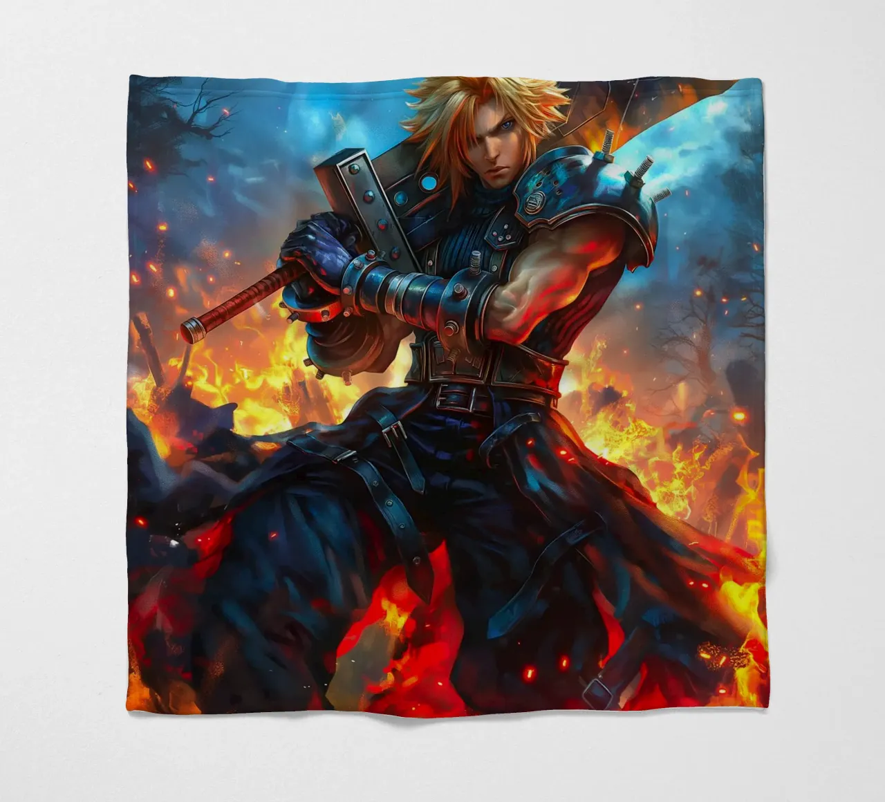Cloud Strife Final Fantasy VII FF7 coperta in pile da Fleur de Lys