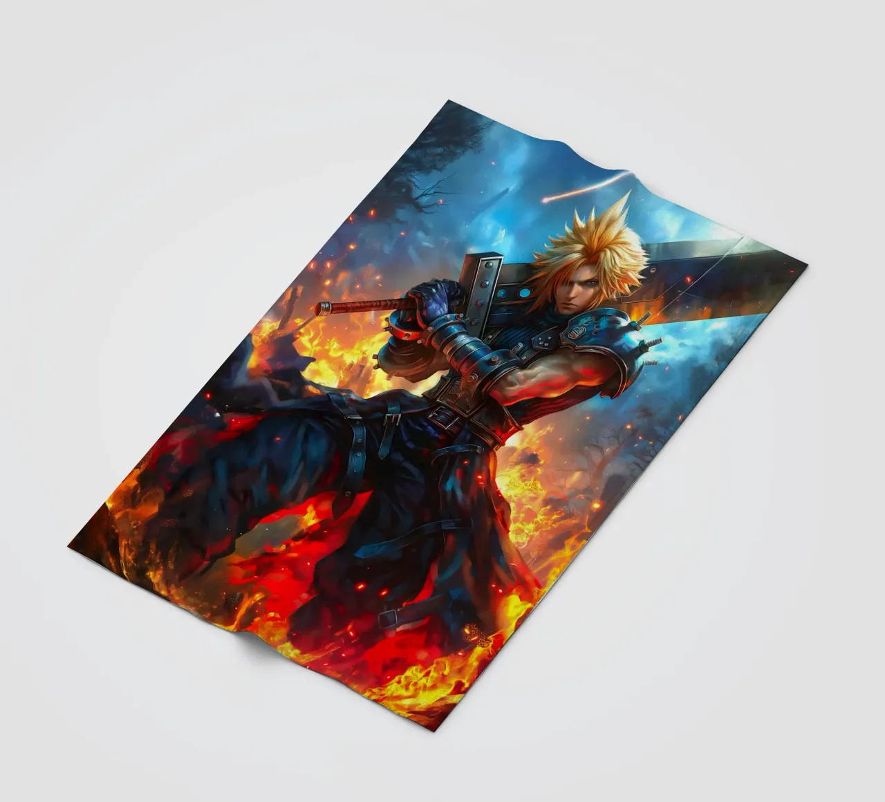 Cloud Strife Final Fantasy VII FF7 coperta in pile da Fleur de Lys