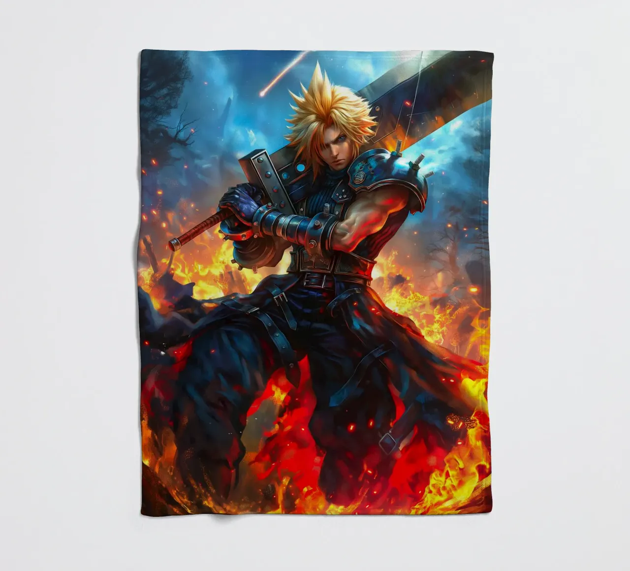 Cloud Strife Final Fantasy VII FF7 coperta in pile da Fleur de Lys
