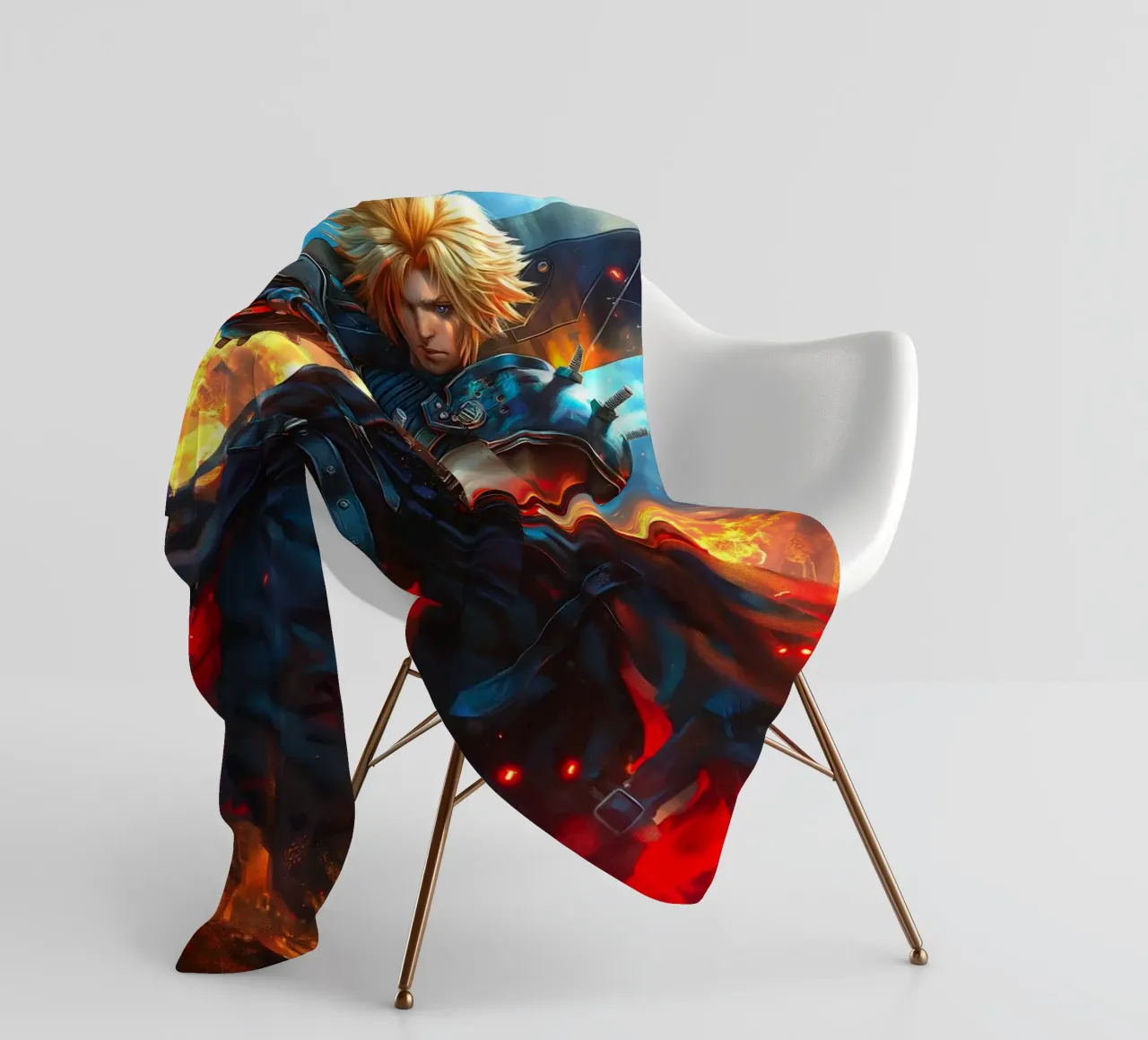 Cloud Strife Final Fantasy VII FF7 coperta in pile da Fleur de Lys