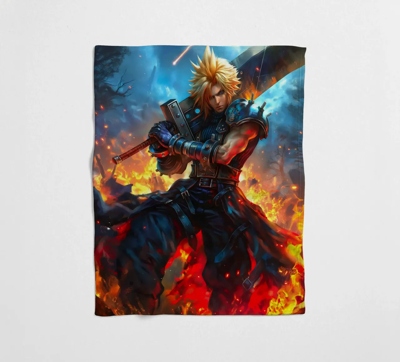 Cloud Strife Final Fantasy VII FF7 coperta in pile da Fleur de Lys