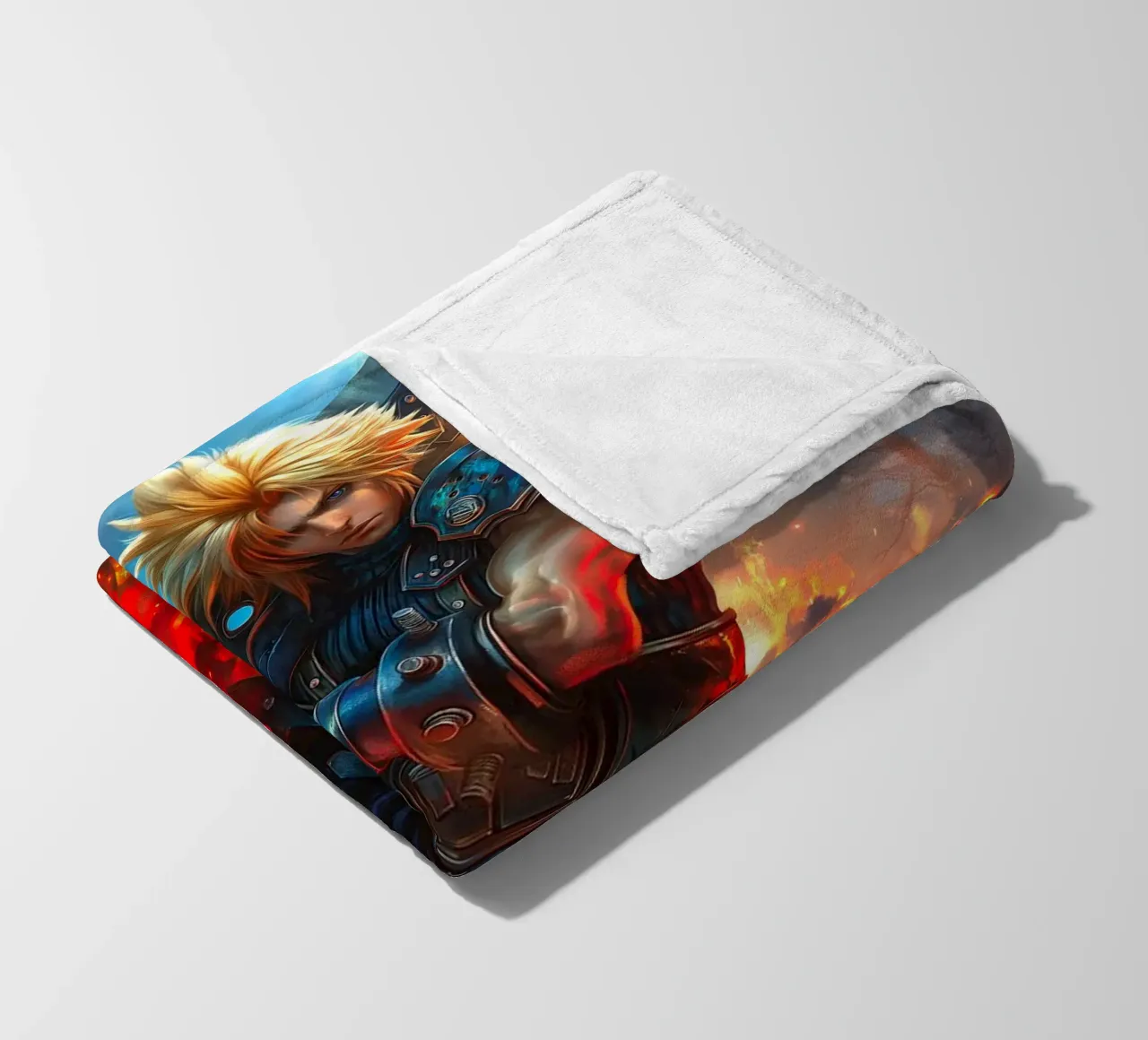 Cloud Strife Final Fantasy VII FF7 coperta in pile da Fleur de Lys