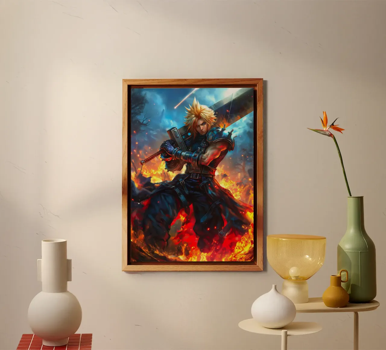 Cloud Strife Final Fantasy VII FF7 alluminio dibond da Fleur de Lys
