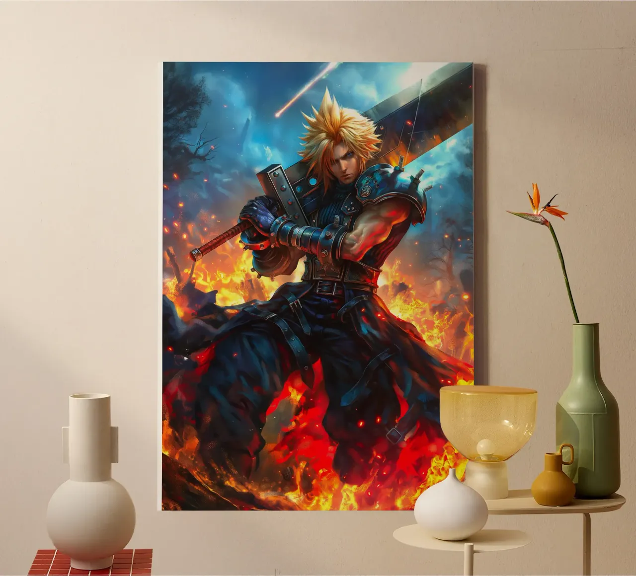 Cloud Strife Final Fantasy VII FF7 tela con Cornice a cassetta da Fleur de Lys
