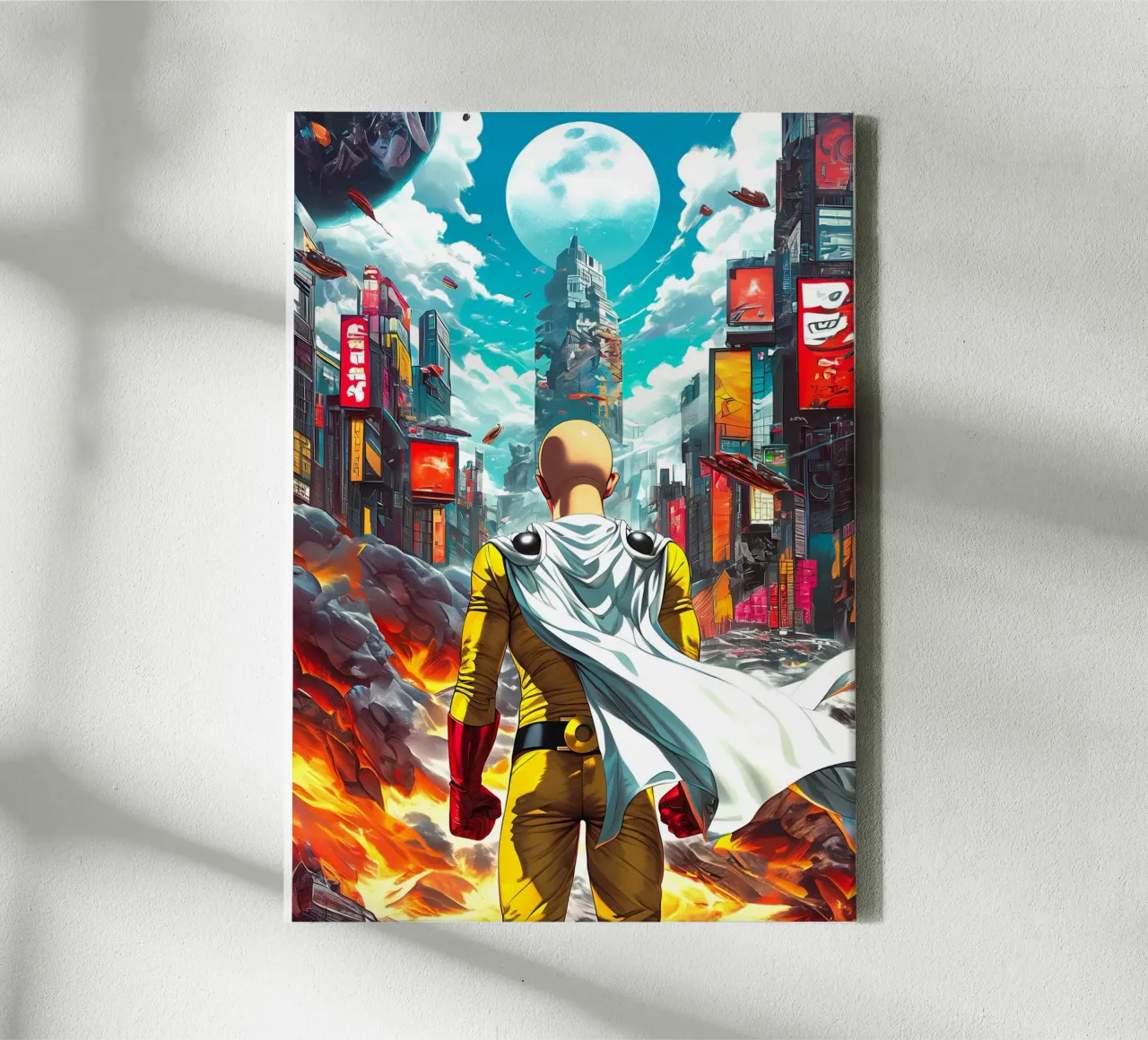 Saitama One Punch Man tela con Cornice a cassetta da Fleur de Lys