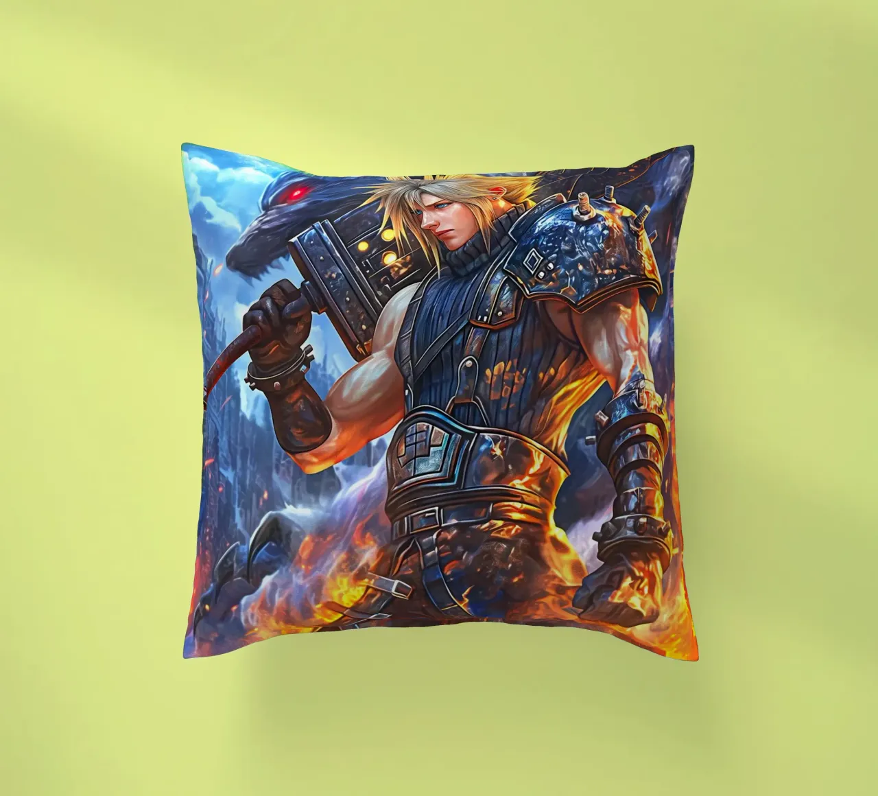 Cloud Strife Final Fantasy VII FF7 cuscino da Fleur de Lys