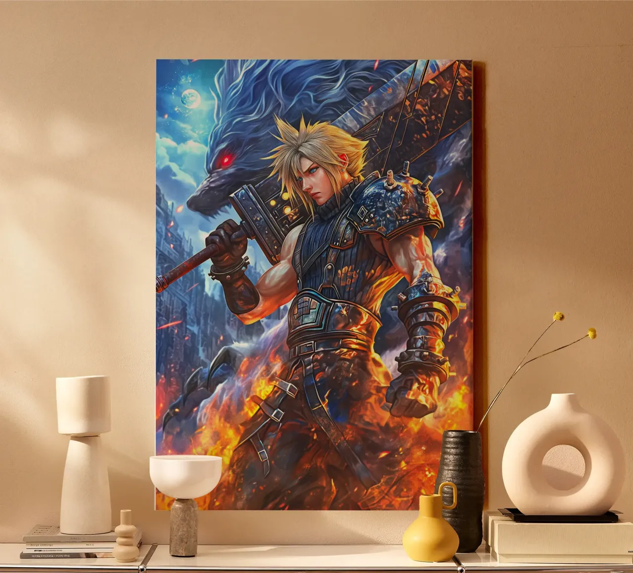 Cloud Strife Final Fantasy VII FF7 tela con Cornice a cassetta da Fleur de Lys