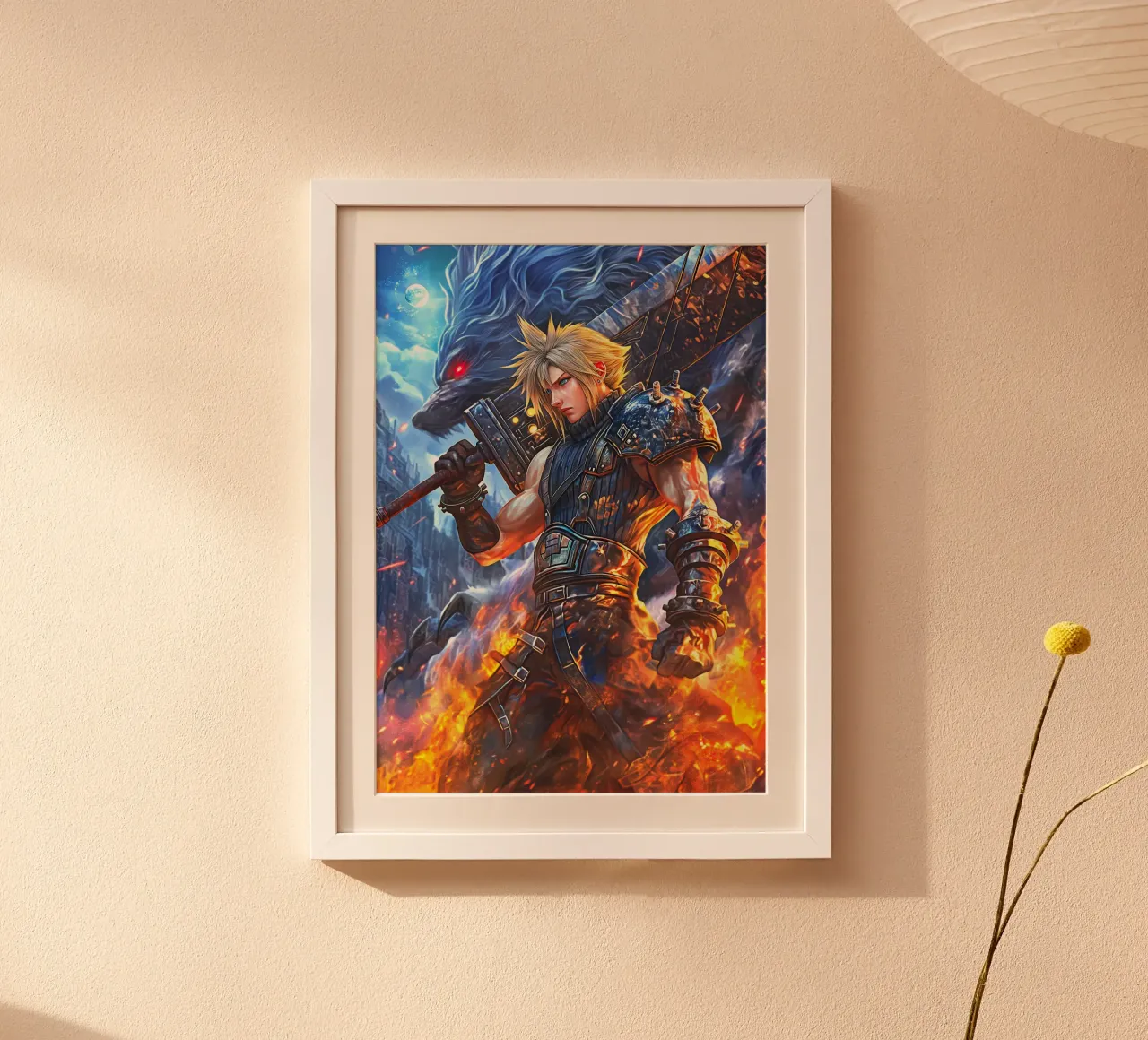 Cloud Strife Final Fantasy VII FF7 poster con telaio in plastica da Fleur de Lys