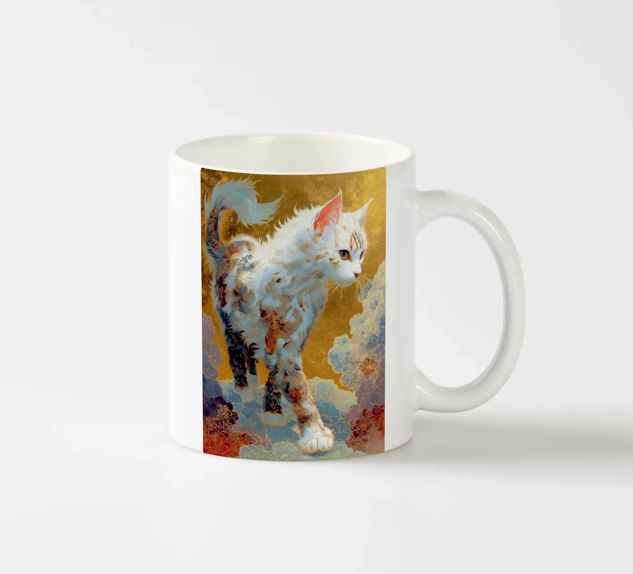 Gatto Ukyio-e tazza in ceramica da Fleur de Lys