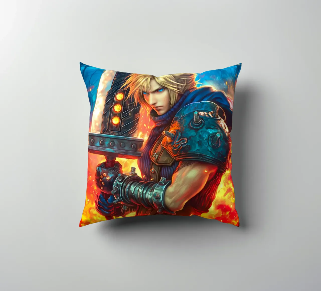 Cloud Strife Final Fantasy VII FF7 cuscino da Fleur de Lys