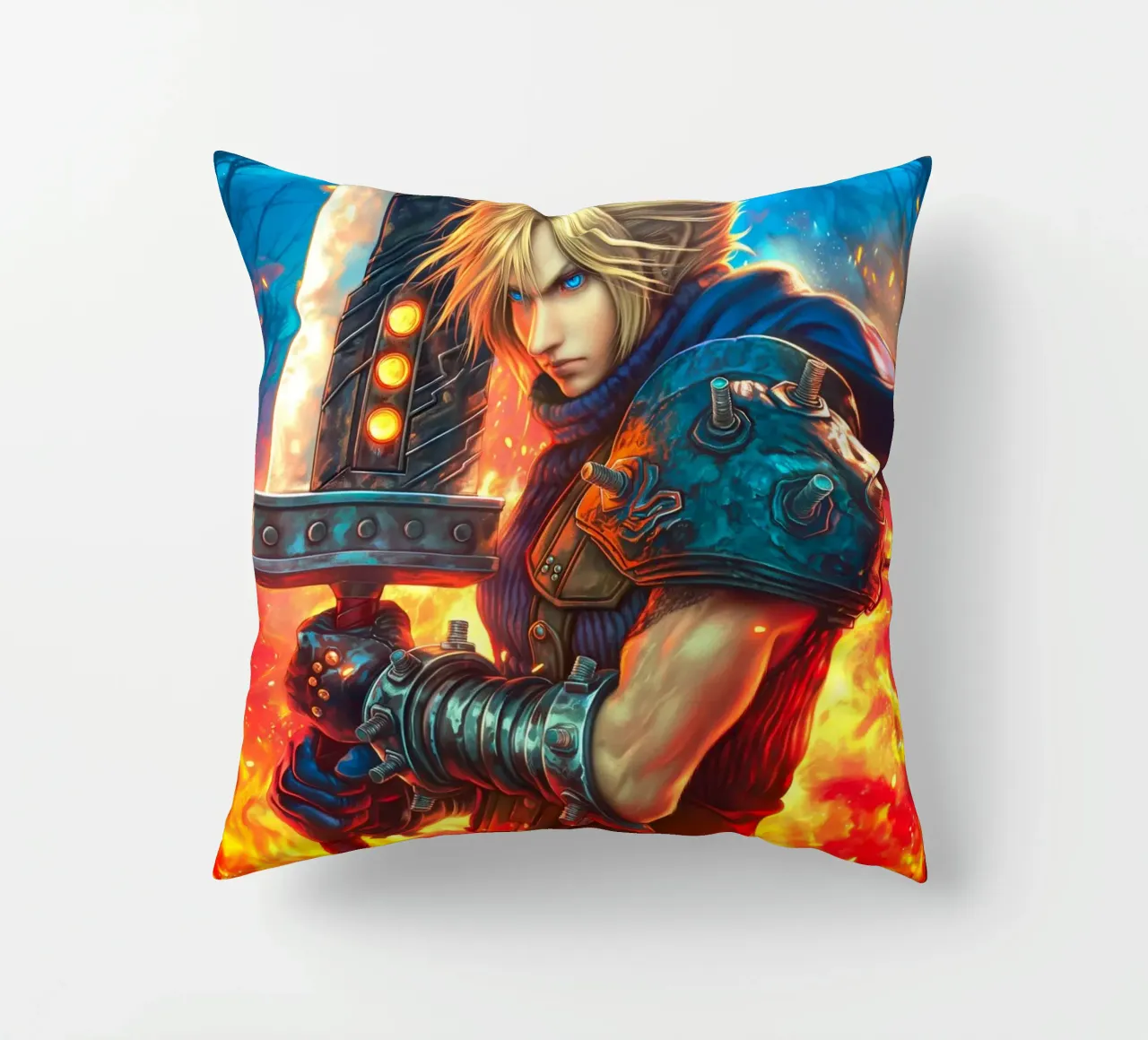 Cloud Strife Final Fantasy VII FF7 cuscino da Fleur de Lys