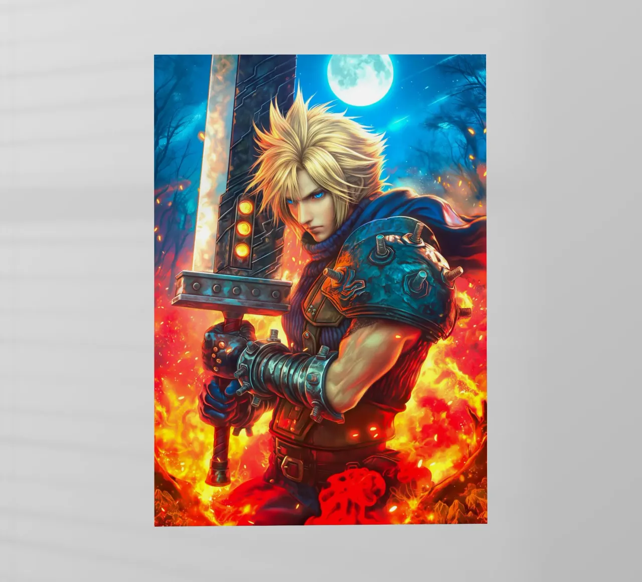 Cloud Strife Final Fantasy VII FF7 pellicola backlit da Fleur de Lys