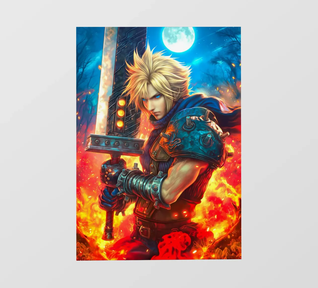 Cloud Strife Final Fantasy VII FF7 pellicola backlit da Fleur de Lys