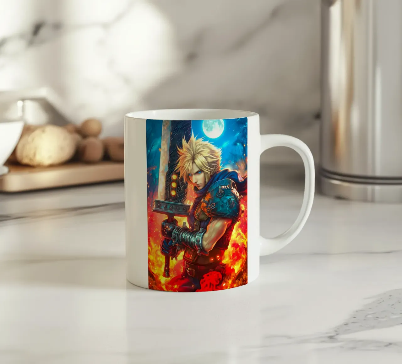 Cloud Strife Final Fantasy VII FF7 tazza in ceramica da Fleur de Lys