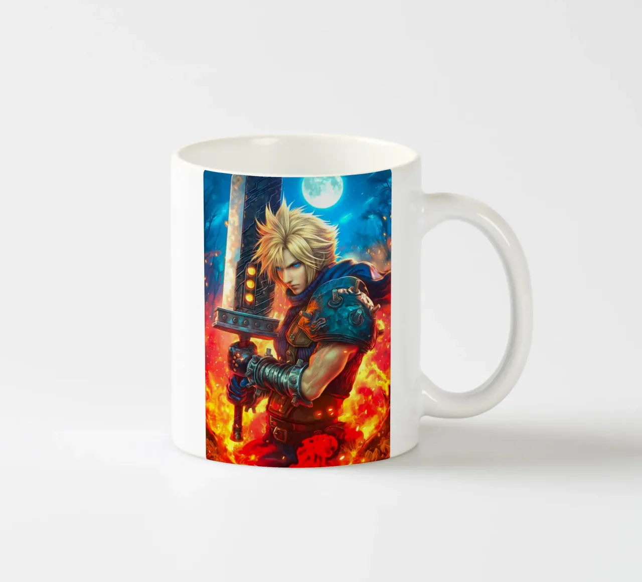 Cloud Strife Final Fantasy VII FF7 tazza in ceramica da Fleur de Lys