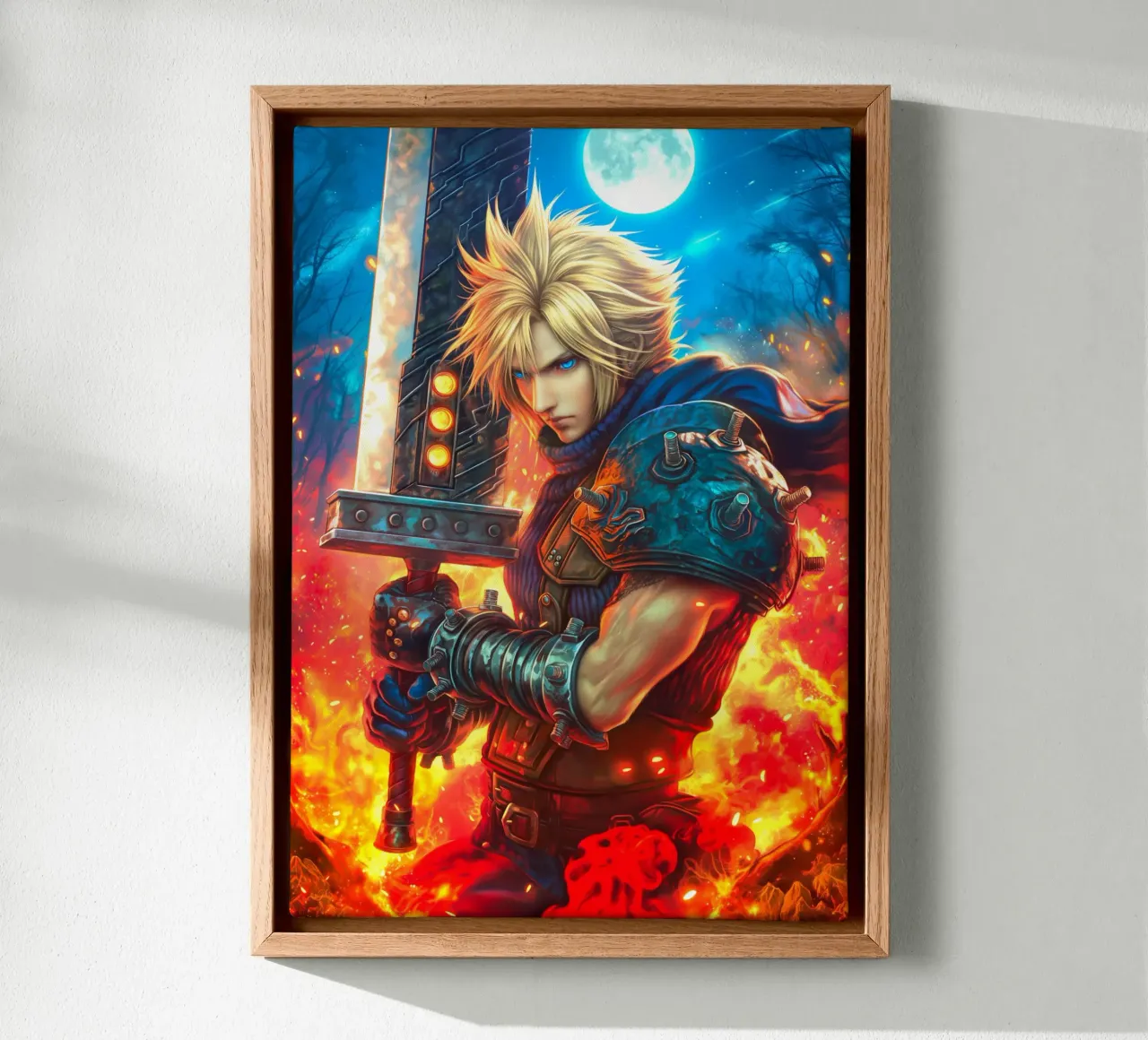Cloud Strife Final Fantasy VII FF7 tela con Cornice a cassetta da Fleur de Lys