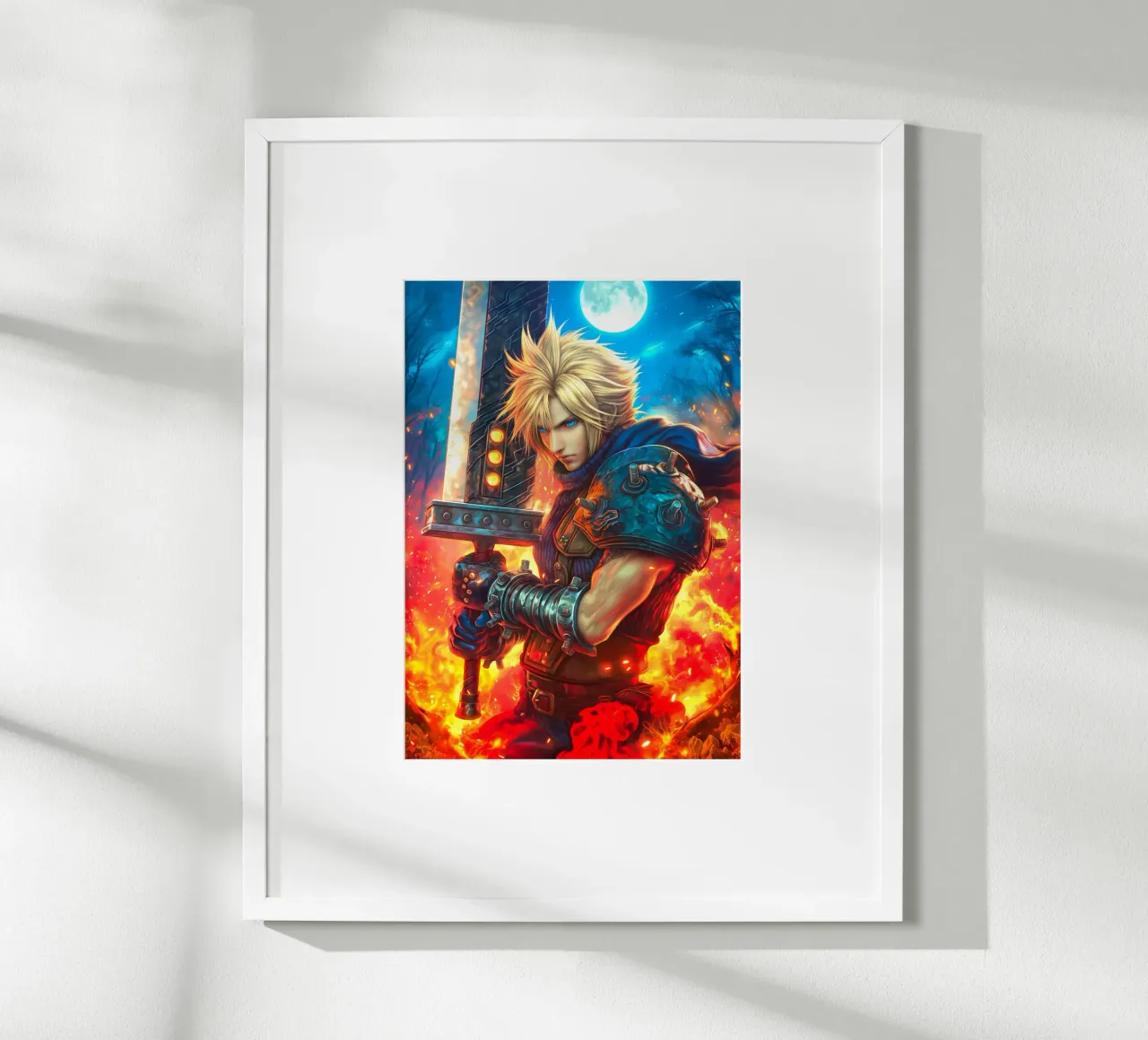 Cloud Strife Final Fantasy VII FF7 poster con telaio in alluminio da Fleur de Lys