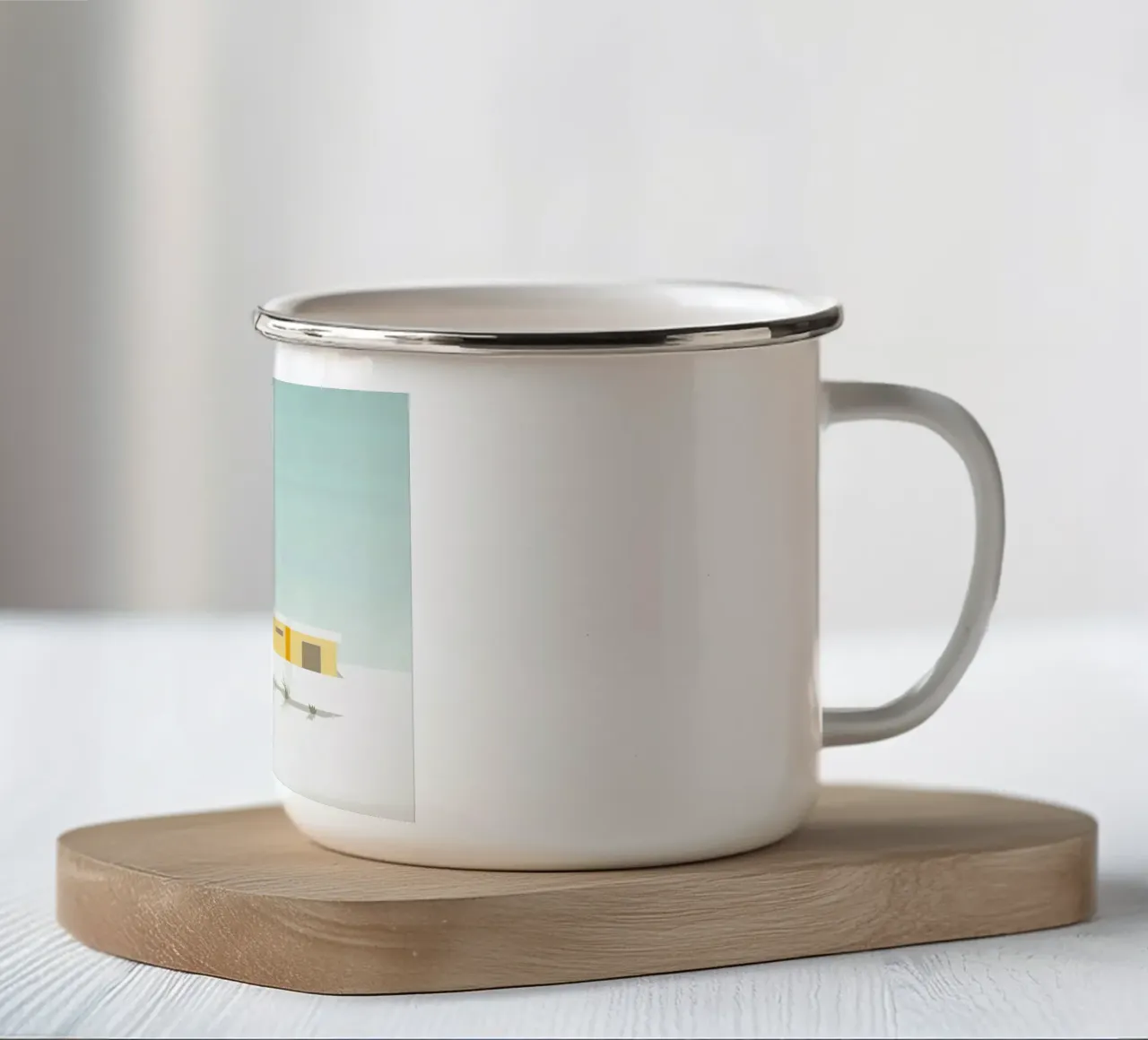 Yellow House Palm Spring tazza in smalto da Lucallie Andrei