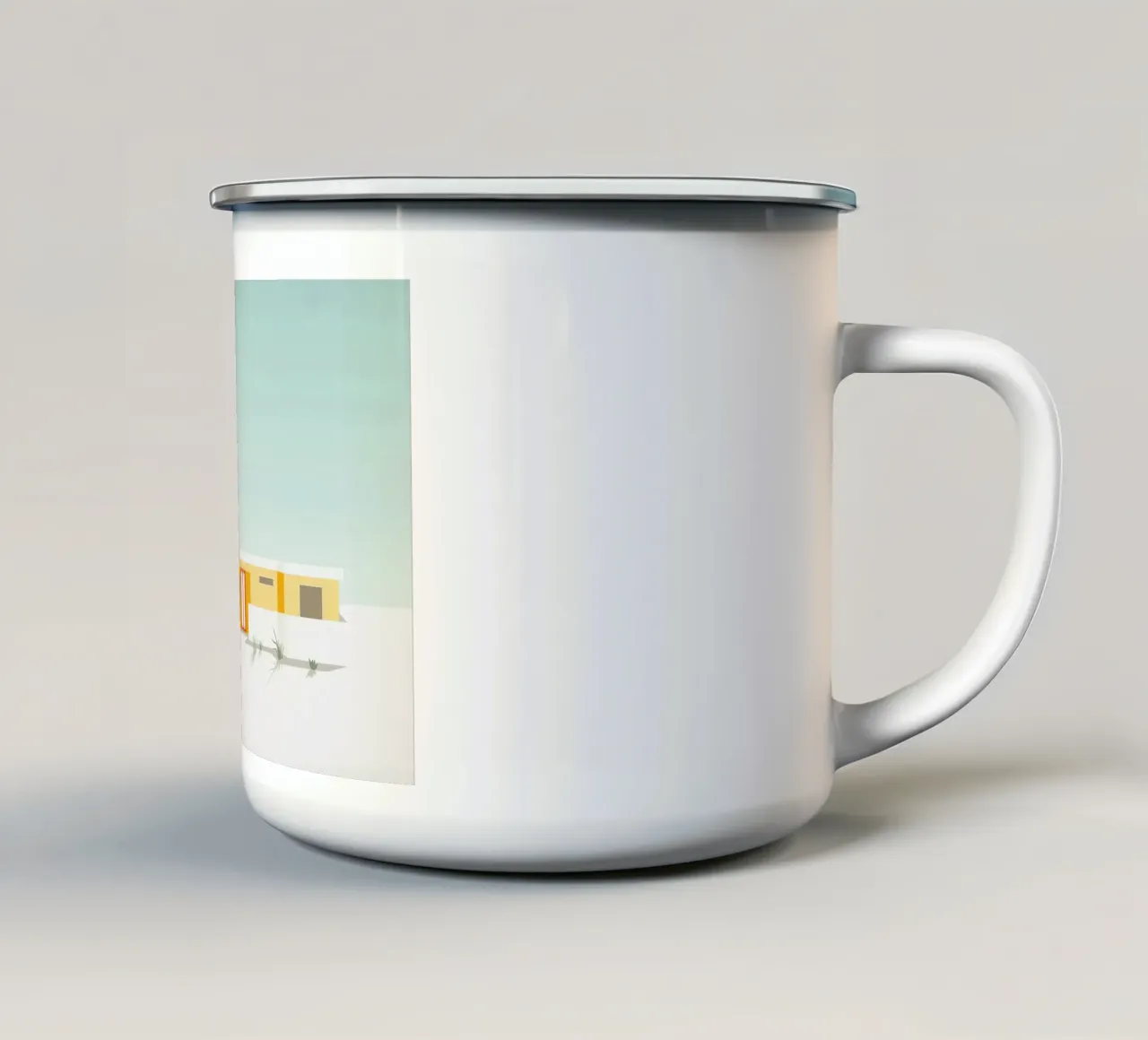 Yellow House Palm Spring tazza in smalto da Lucallie Andrei