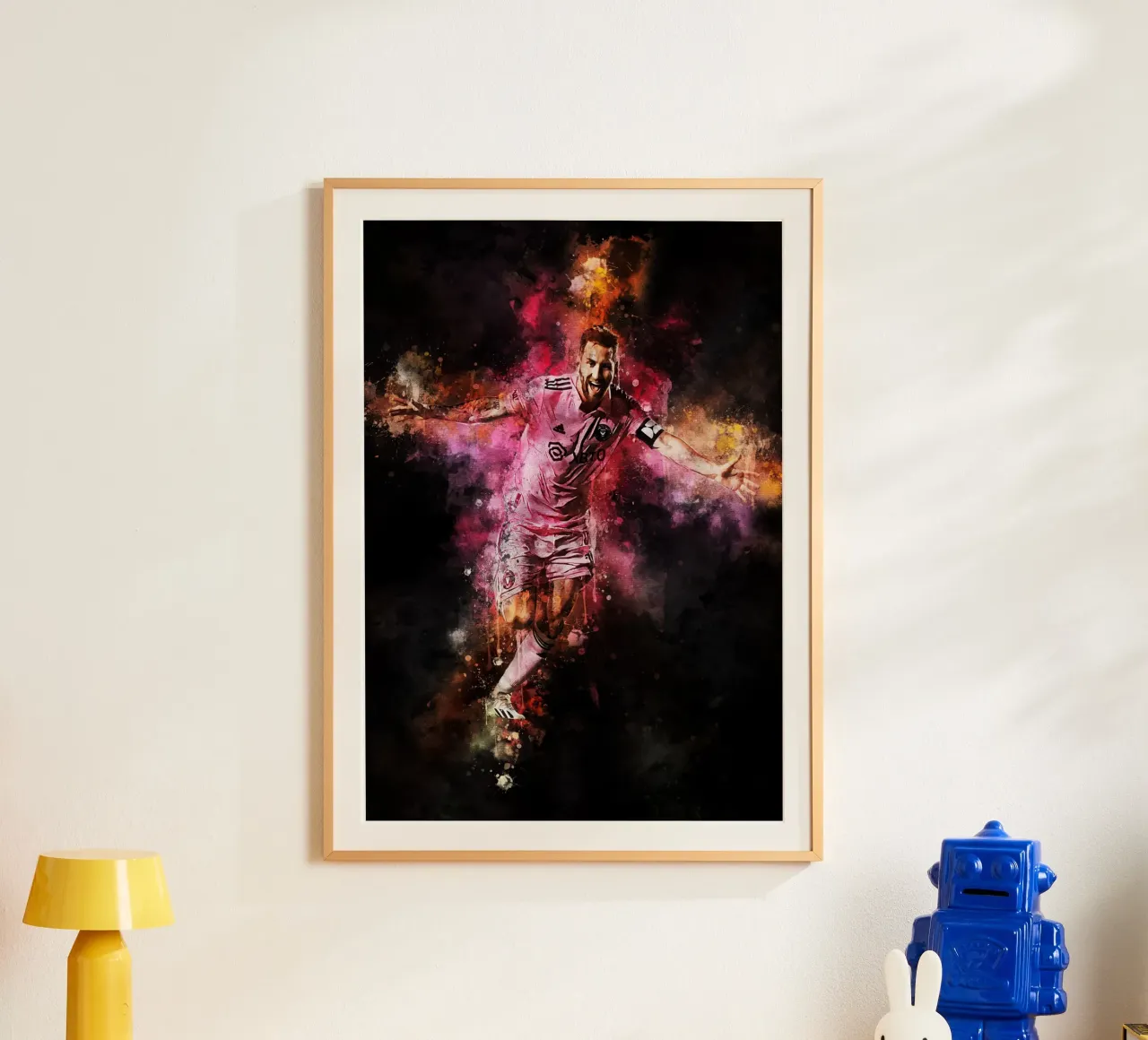 Lionel Messi Inter Miami poster con telaio in plastica da MasterInkArt