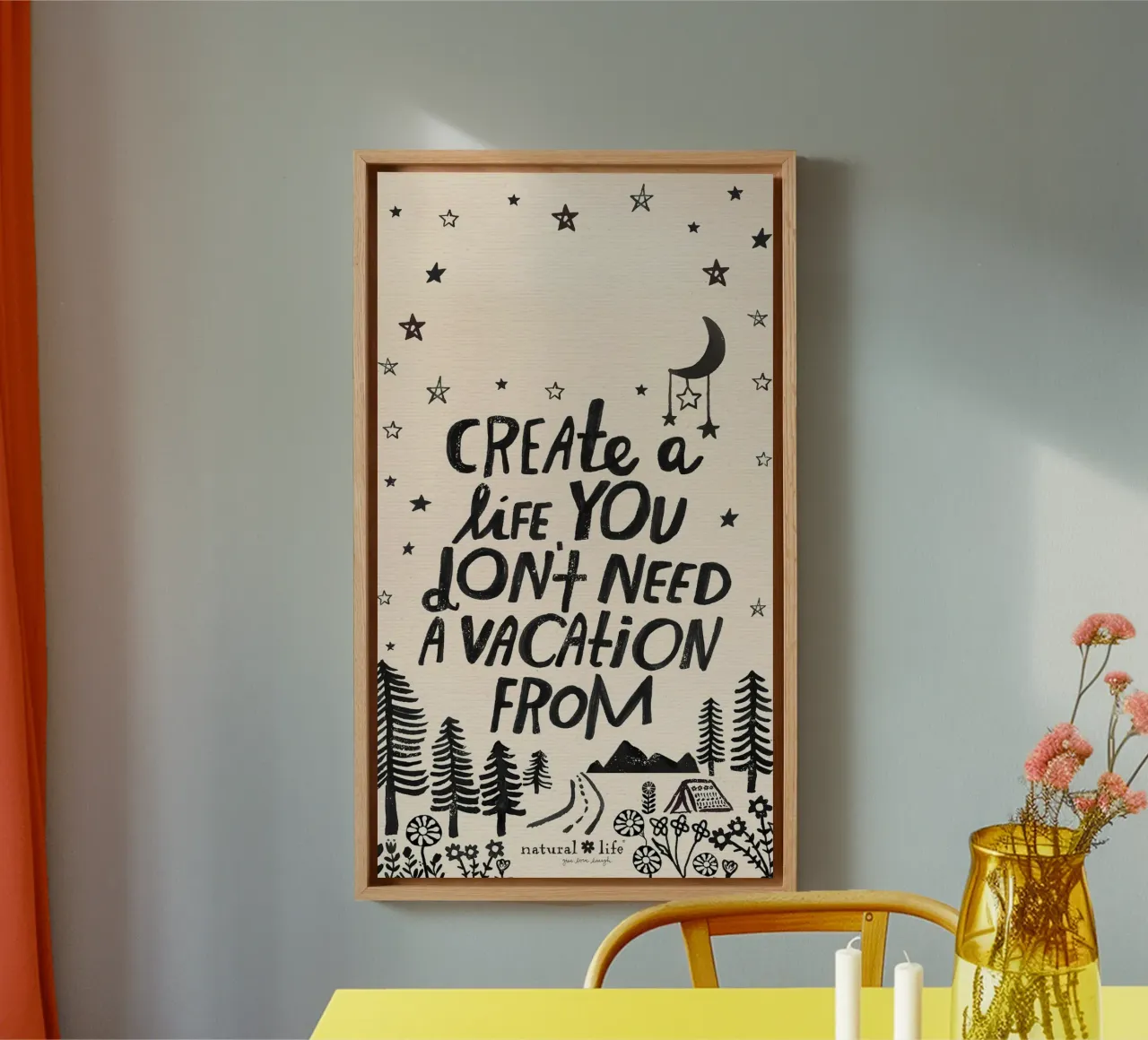 create a life you canvas with Floater frame by art quots shop