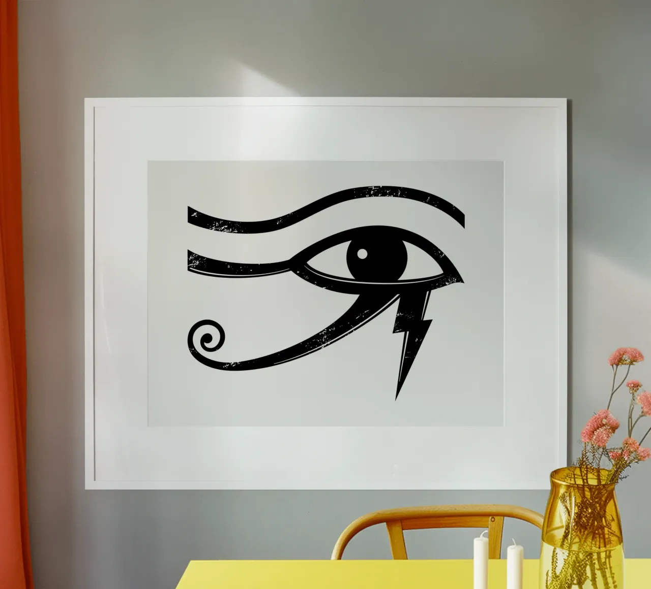 Occhio di Horus poster con telaio in alluminio da Mariel Toigo