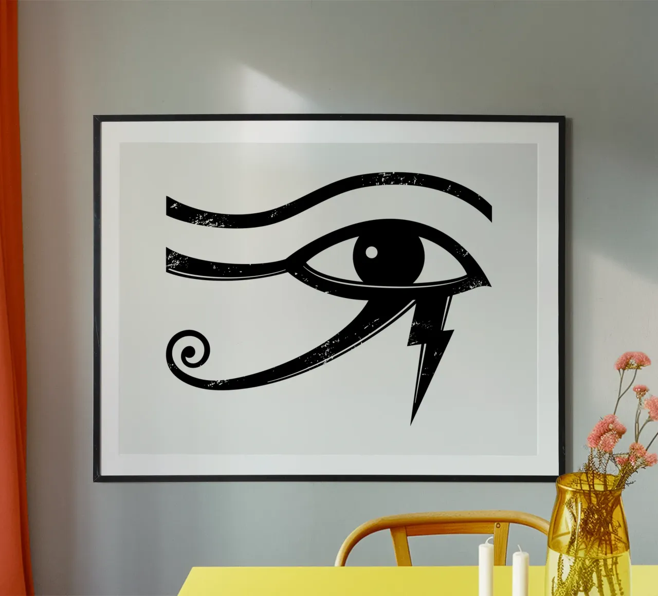 Occhio di Horus poster con telaio in alluminio da Mariel Toigo