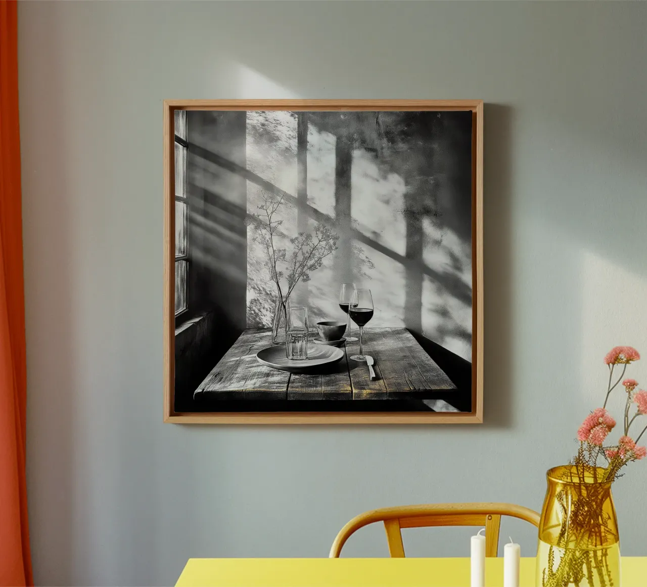 "A Quiet Moment" - Arte da parete per la cucina rustica in fattoria tela con Cornice a cassetta da Synthaira