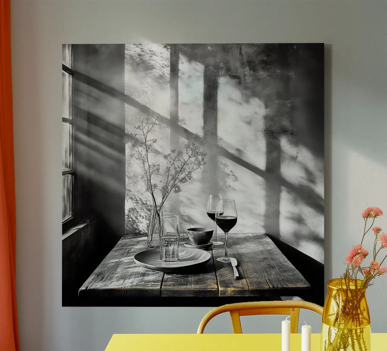 "A Quiet Moment" - Arte da parete per la cucina rustica in fattoria tela con Cornice a cassetta da Synthaira