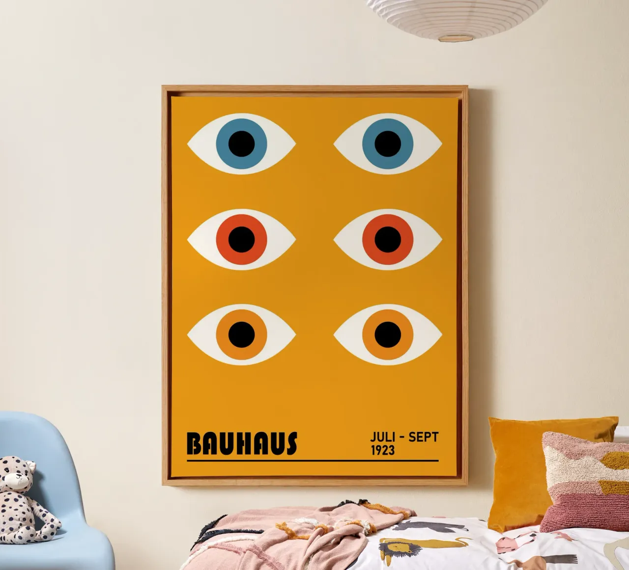 Bauhaus Poster - Abstracte ogen grafisch 1923 canvas met Baklijst van Studio Vibe