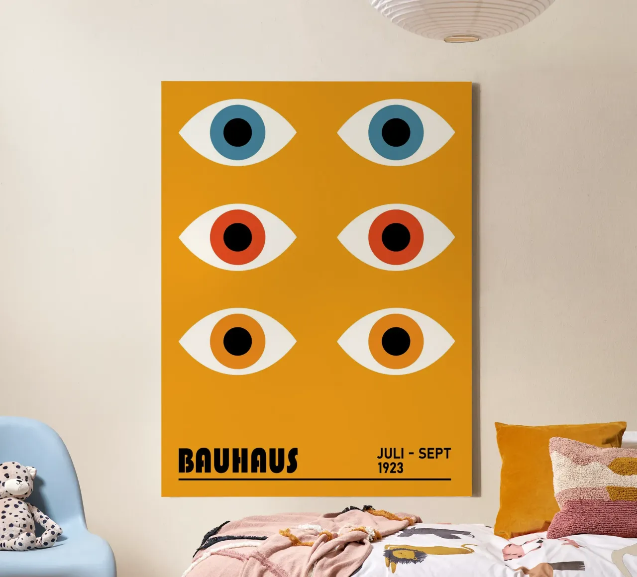 Bauhaus Poster - Abstracte ogen grafisch 1923 canvas met Baklijst van Studio Vibe