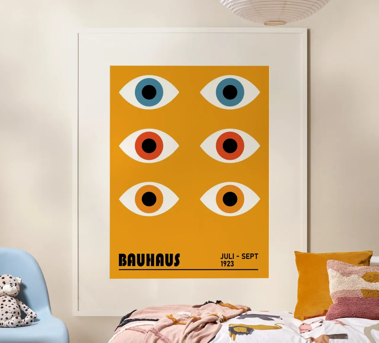 Poster Bauhaus - Grafica astratta degli occhi 1923 poster con telaio in alluminio da Studio Vibe
